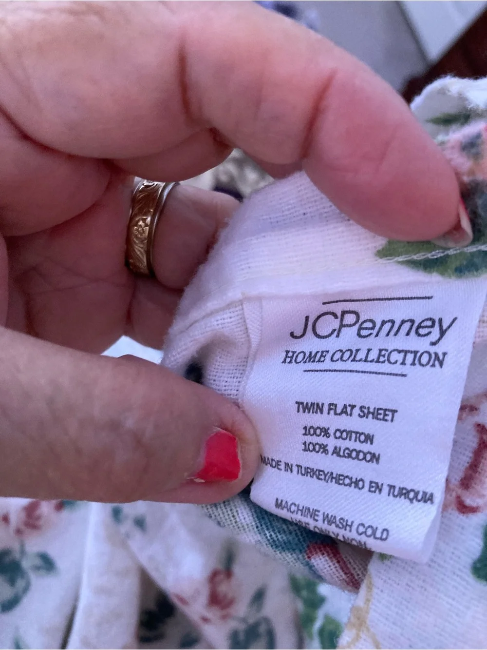 Vintage JC Penney Flannel Flat Sheet